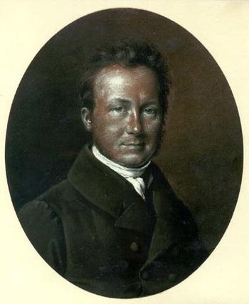 Foto eines Pastellkreiden-Porträts, Heimatmuseum Zehlendorf