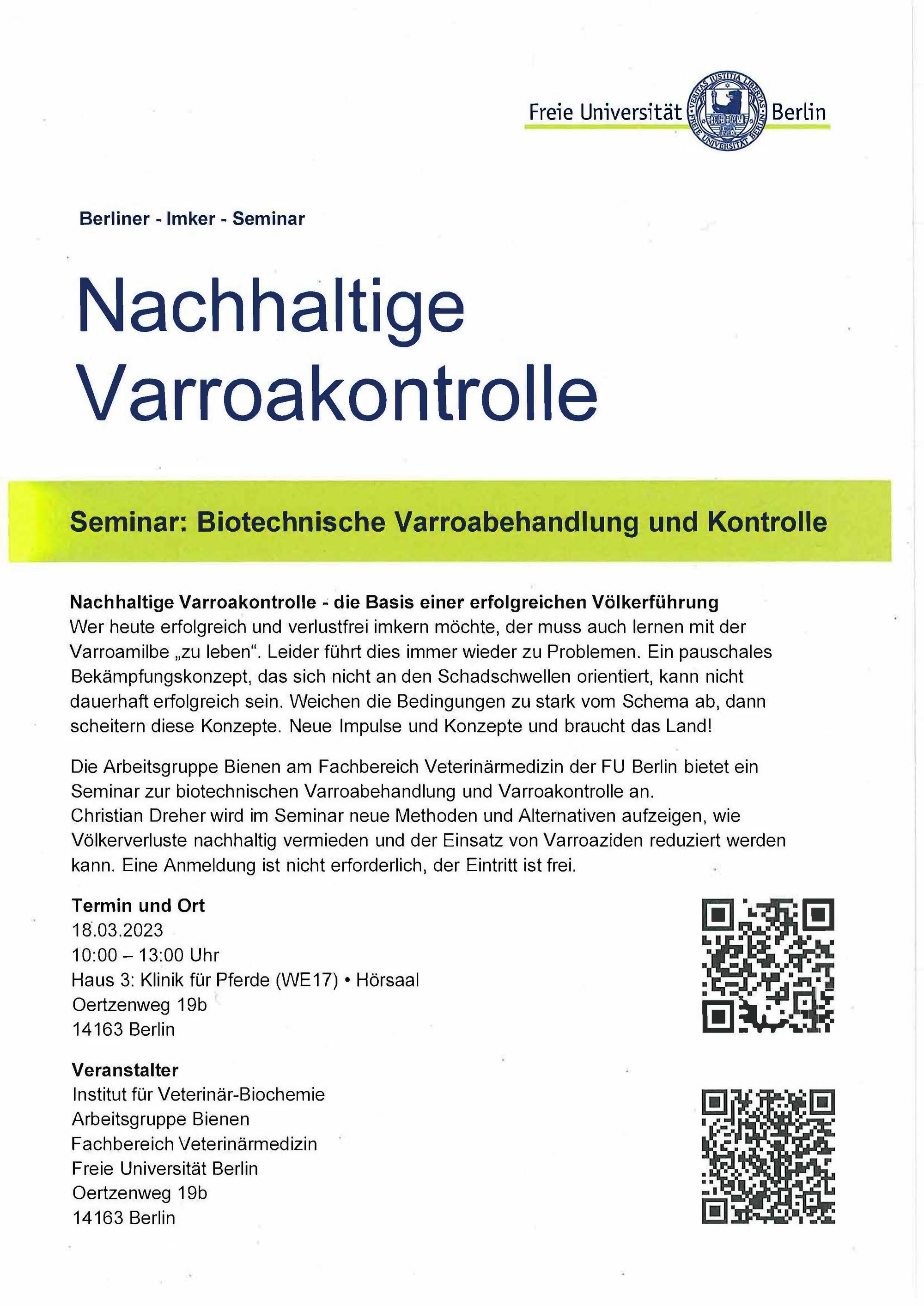 Aushang Varroakontrolle