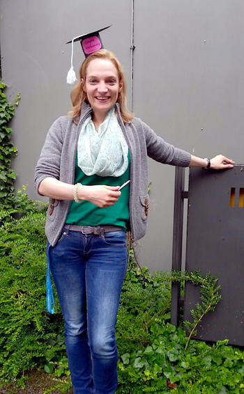Prof. Bröer received this original doctoral hat from colleagues after her first lecture